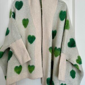 💚 Look by M Oversized Heart Knit Cardigan – One Size – Cozy & Cute